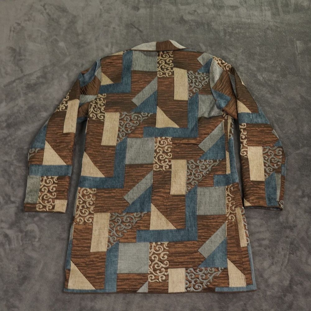 Winding River Jacket 42‎ Brown Blue Patchwork Lagenlook Cottagecore Reversible - Picture 3 of 12